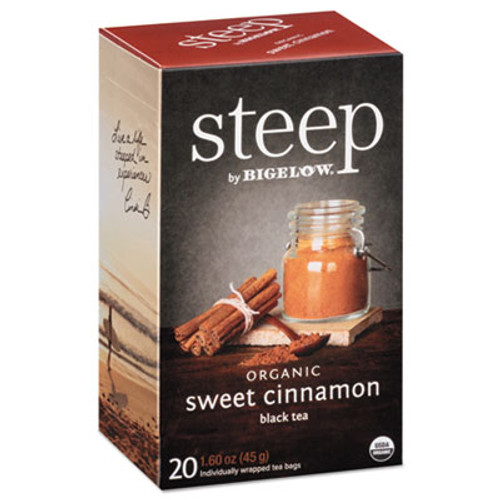 Bigelow steep Tea  Sweet Cinnamon Black Tea  1 6 oz Tea Bag  20 Box (BTC17712)