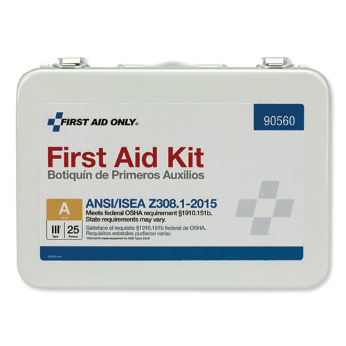 First Aid Only ANSI Class A 25 Person Bulk First Aid Kit for 25 People  89 Pieces (FAO90560)