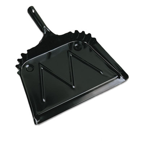 Boardwalk Metal Dust Pan  12  Wide  2  Handle  Black (BWK04212EA)