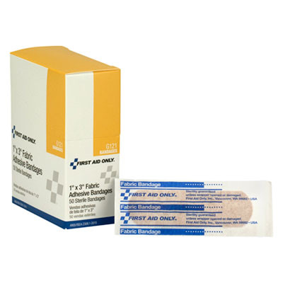 First Aid Only Fabric Bandages  1  x 3   50 Box (FAOG121)