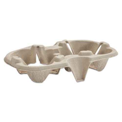 Chinet StrongHolder Molded Fiber Cup Tray, 8-44oz, Two Cups, 300/Carton (HUH20963CT)
