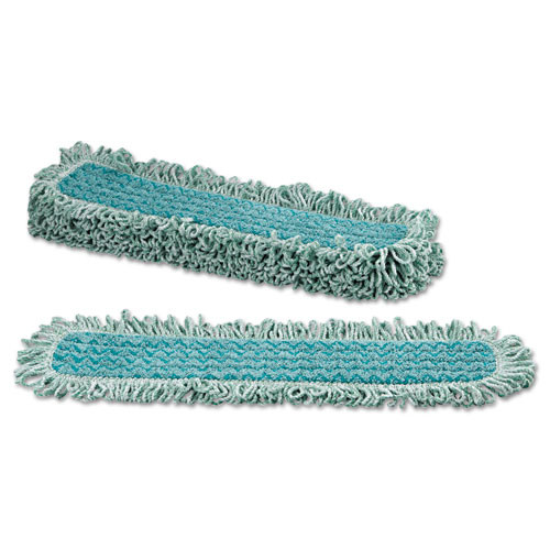 Rubbermaid Commercial HYGEN HYGEN Microfiber Fringed Dust Mop Pad  24w x 9d  Green (RCPQ42600GR00)