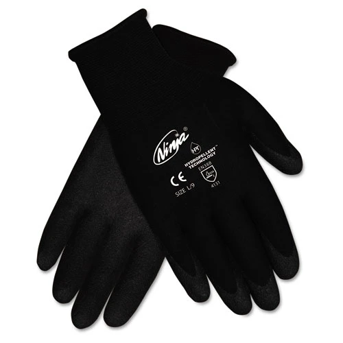 MCR Safety Ninja HPT PVC coated Nylon Gloves  X-Large  Black  Pair (CRWN9699XLDZ)