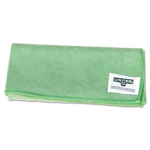 Unger SmartColor MicroWipes  Microfiber  16 x 15  Green  10 Carton (UNGMF400PK)