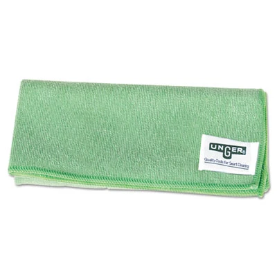 Unger SmartColor MicroWipes  Microfiber  16 x 15  Green  10 Carton (UNGMF400PK)