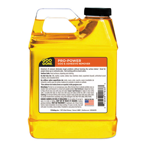 Goo Gone Pro-Power Cleaner  Citrus Scent  1 qt Bottle  6 Carton (WMN2112CT)