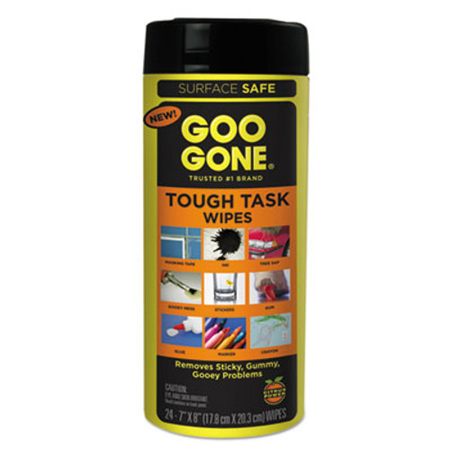Goo Gone Clean Up Wipes  8 x 7  Citrus Scent  White  24 Canister (WMN2000EA)