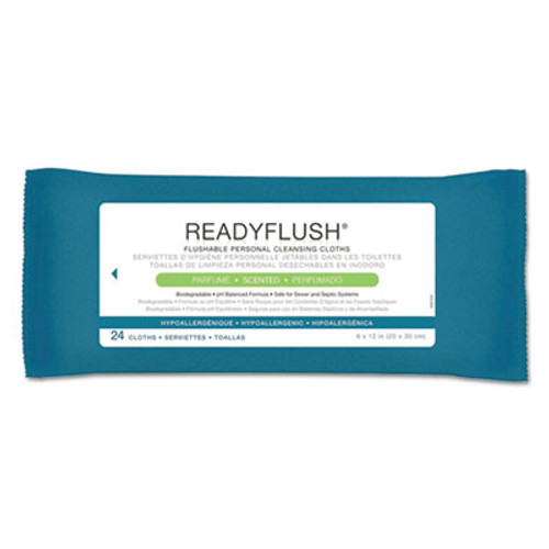 Medline ReadyFlush Biodegradable Flushable Wipes  8 x 12  24 Pack  24 Pack Carton (MIIMSC263810CT)