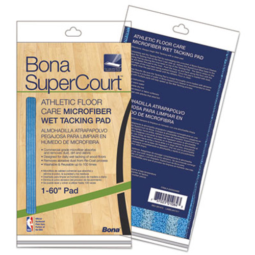 Bona SuperCourt Athletic Floor Care Microfiber Wet Tacking Pad  60   Light Dark Blue (BNAAX0003499)