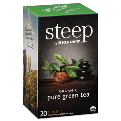 Bigelow steep Tea  Pure Green  0 91 oz Tea Bag  20 Box (BTC17703)