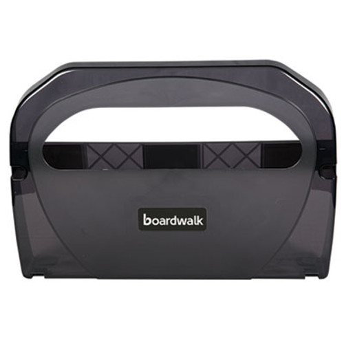 Boardwalk Toilet Seat Cover Dispenser  Plastic  17 1 4 x 3 1 8 x 11 3 4  Smoke Black (BWKTS510SBBWEA)