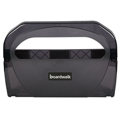 Boardwalk Toilet Seat Cover Dispenser  Plastic  17 1 4 x 3 1 8 x 11 3 4  Smoke Black (BWKTS510SBBWEA)
