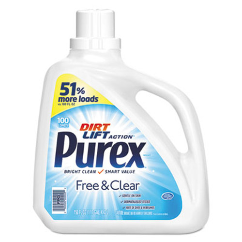 Purex Free and Clear Liquid Laundry Detergent  Unscented  150 oz Bottle  4 Carton (DIA05020)