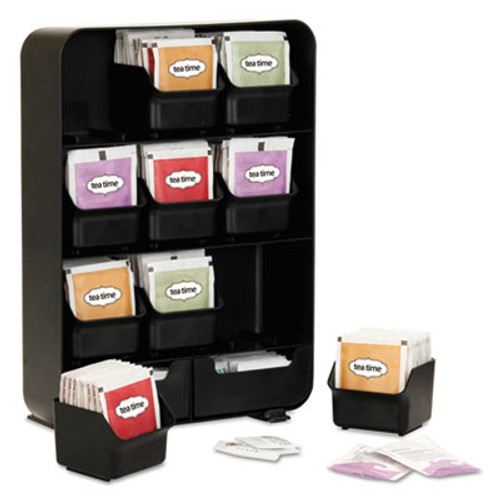 Mind Reader Baggy Nine-Drawer Tea Bag and Accessory Holder  Black  10 24 x 4 33 x 13 11 (EMSTBORGBLK)