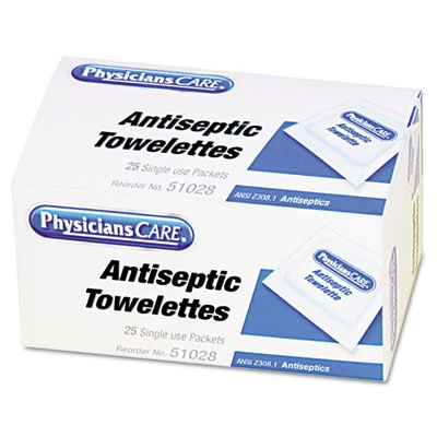 PhysiciansCare by First Aid Only First Aid Antiseptic Towelettes  25 Box (FAO51028)
