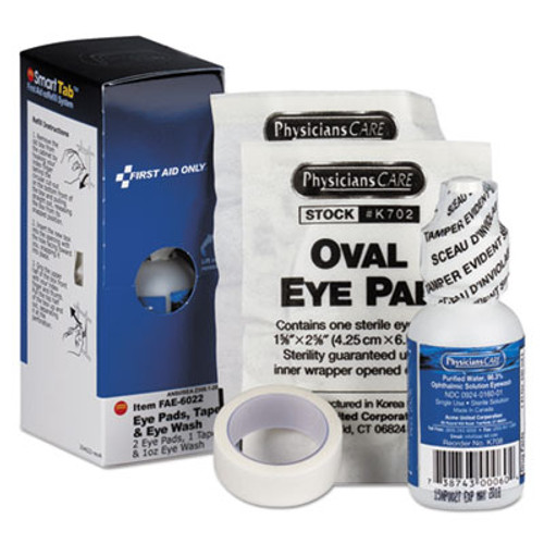 First Aid Only SmartCompliance Eyewash Set with Eyepads and Adhesive Tape (FAOFAE6022)