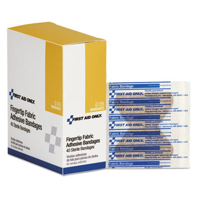 First Aid Only Fingertip Bandages  1 88  x 2   40 Box (FAOG126)