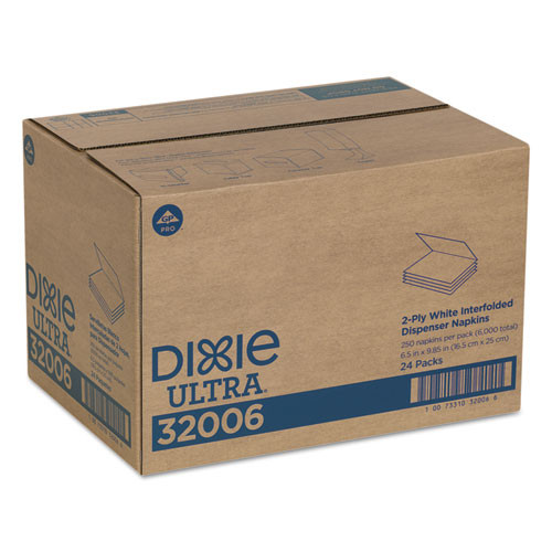 Dixie Ultra Interfold Napkin Refills Two-Ply  6 1 2  x 9 7 8   White  6000 Carton (GPC32006)
