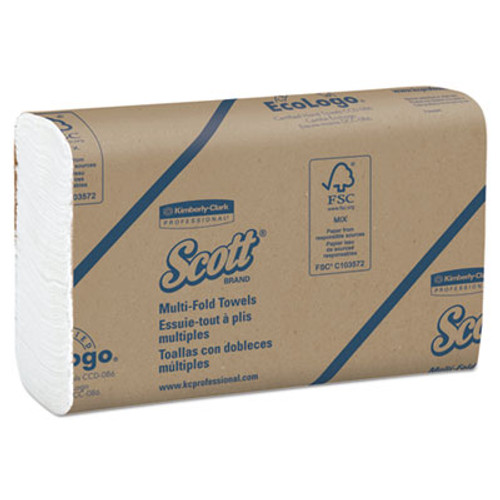 Scott Essential Multi-Fold Towels 8 x 9 2 5  White  250 Pack  16 Packs Carton (KCC37490)