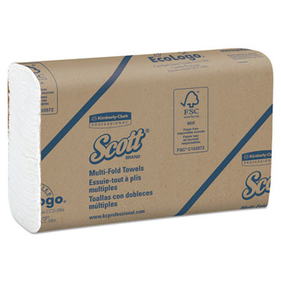 Scott Essential Multi-Fold Towels 8 x 9 2 5  White  250 Pack  16 Packs Carton (KCC37490)