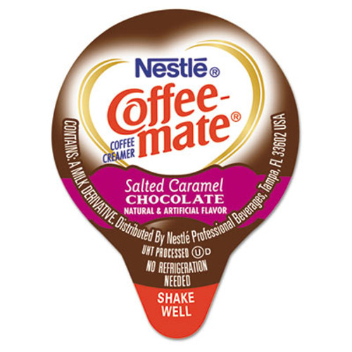 Coffee mate Liquid Coffee Creamer  Salted Caramel Chocolate  0 38 oz Mini Cups  50 Box (NES77197)