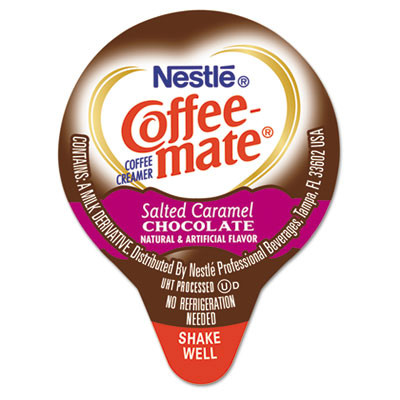 Coffee mate Liquid Coffee Creamer  Salted Caramel Chocolate  0 38 oz Mini Cups  50 Box (NES77197)