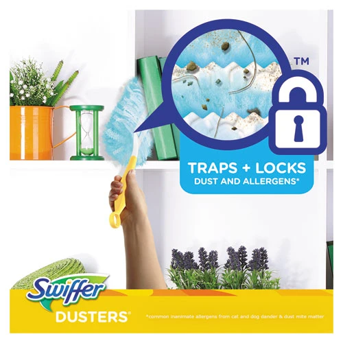 Swiffer Refill Dusters  Dust Lock Fiber  Light Blue  Unscented  10 Box (PGC21459BX)