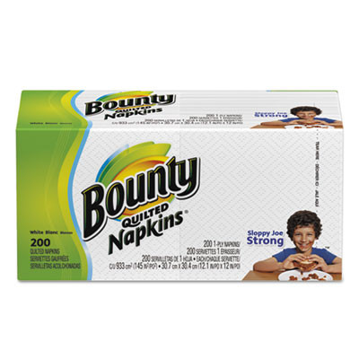 Bounty Quilted Napkins  1-Ply  12 1 10 x 12  White  200 Pack  8 Pack Carton (PGC96595CT)