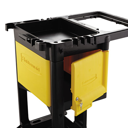 Rubbermaid Commercial Locking Cabinet  For Rubbermaid Commercial Cleaning Carts  Yellow (RCP6181YEL)