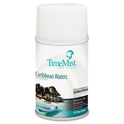 TimeMist Premium Metered Air Freshener Refill  Caribbean Waters  6 6 oz Aerosol  12 Carton (TMS1042756)