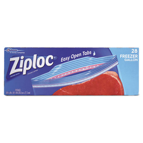 Ziploc Commercial Resealable Freezer Bag, Zipper, 2gal, 13 x 15 1/2, Clear, 100/Carton