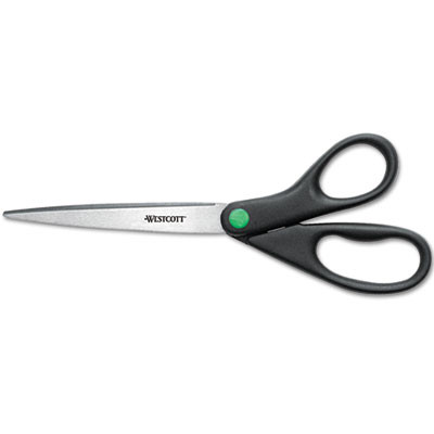 Westcott KleenEarth Scissors  9  Long  3 75  Cut Length  Black Straight Handle (ACM13138)