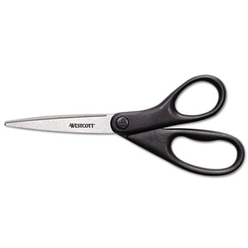 Westcott Design Line Straight Stainless Steel Scissors  8  Long  3 13  Cut Length  Black Straight Handle (ACM13139)