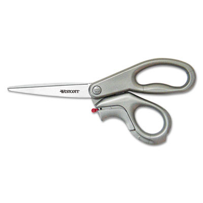Westcott E-Z Open Box Opener Stainless Steel Shears  8  Long  3 25  Cut Length  Gray Offset Handle (ACM13227)