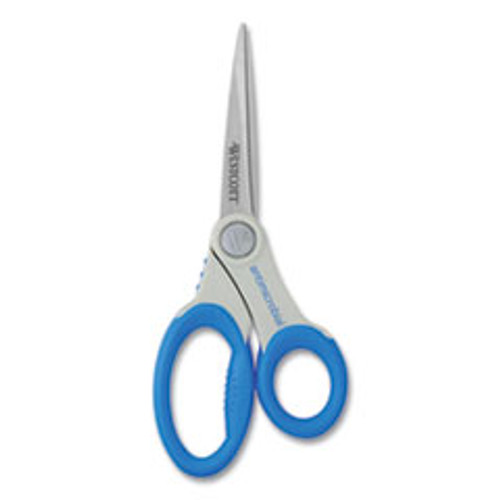 Westcott Scissors with Antimicrobial Protection  8  Long  3 5  Cut Length  Blue Straight Handle (ACM14643)