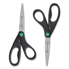 Westcott KleenEarth Scissors  8  Long  3 25  Cut Length  Black Straight Handles  2 Pack (ACM15179)