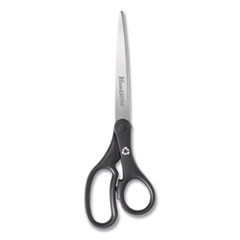 Westcott KleenEarth Basic Plastic Handle Scissors  9  Long  4 25  Cut Length  Black Straight Handle (ACM15586)