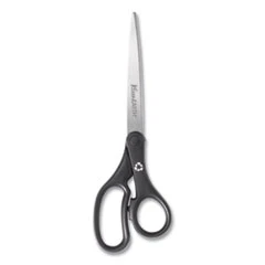 Westcott KleenEarth Basic Plastic Handle Scissors  9  Long  4 25  Cut Length  Black Straight Handle (ACM15586)