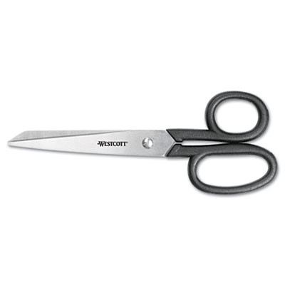 Westcott Kleencut Stainless Steel Shears  7  Long  3 31  Cut Length  Black Straight Handle (ACM19017)