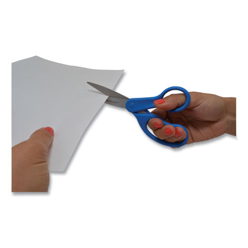 Westcott Preferred Line Stainless Steel Scissors  8  Long  3 5  Cut Length  Blue Straight Handle (ACM41218)