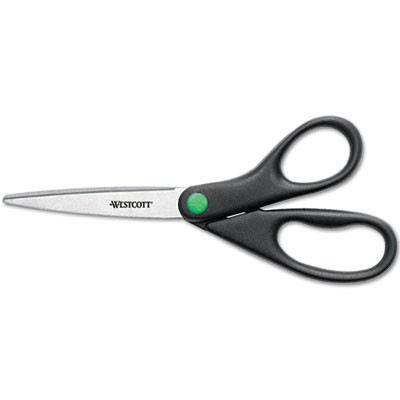 Westcott KleenEarth Scissors  8  Long  3 25  Cut Length  Black Straight Handle (ACM41418)
