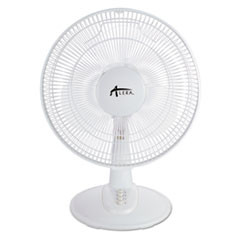 Alera 12  3-Speed Oscillating Desk Fan  Plastic  White (ALEFAN122W)