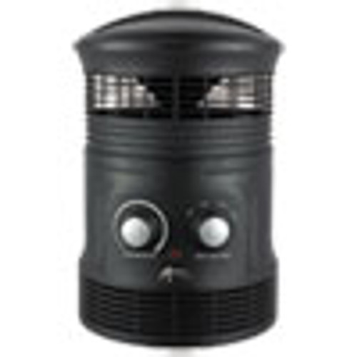 Alera 360 Deg Circular Fan Forced Heater  8  x 8  x 12   Black (ALEHEFF360B)