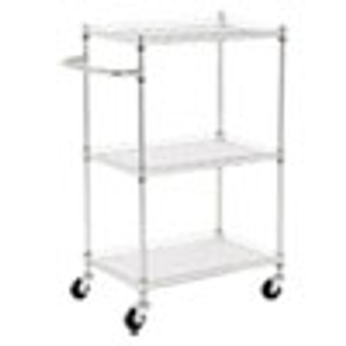 Alera 3-Shelf Wire Cart with Liners  24w x 16d x 39h  Silver  500-lb Capacity (ALESW322416SR)
