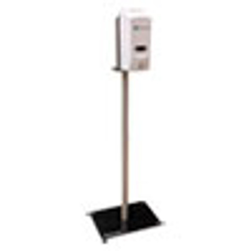 BK Resources Hand Sanitizer Stand with Hands Free Dispenser  12 x 16 x 51  Silver White (BKEBKSSPC10D)