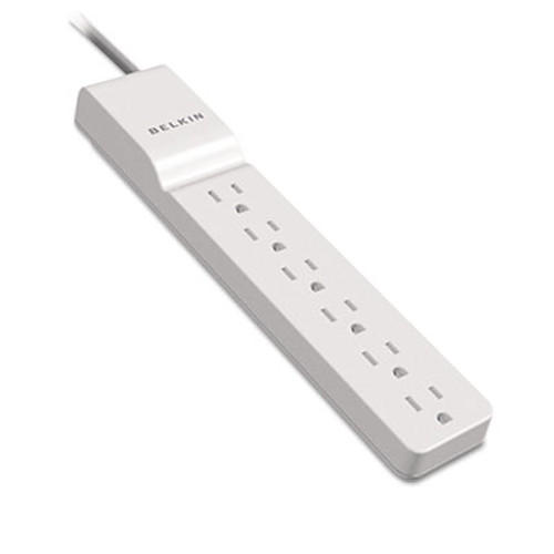 Belkin Home Office Surge Protector  6 Outlets  4 ft Cord  720 Joules  White (BLKBE10600004)
