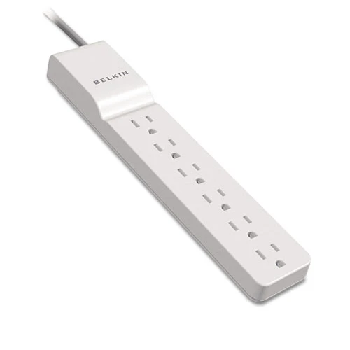 Belkin Home Office Surge Protector  6 Outlets  4 ft Cord  720 Joules  White (BLKBE10600004)