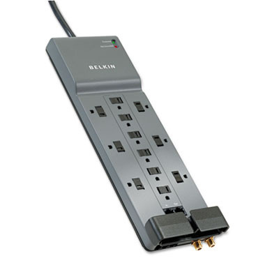 Belkin Professional Series SurgeMaster Surge Protector  12 Outlets  10 ft Cord  Gray (BLKBE11223410)