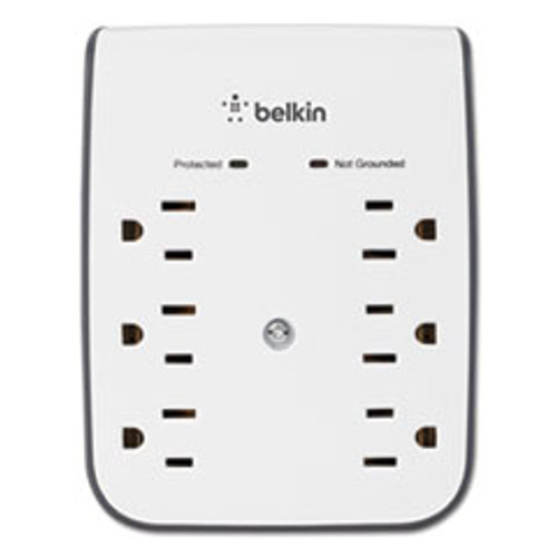 Belkin SurgePlus USB Wall Mount Charger  6 Outlets  2 USB  White (BLKBSV602TT)