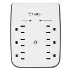 Belkin SurgePlus USB Wall Mount Charger  6 Outlets  2 USB  White (BLKBSV602TT)